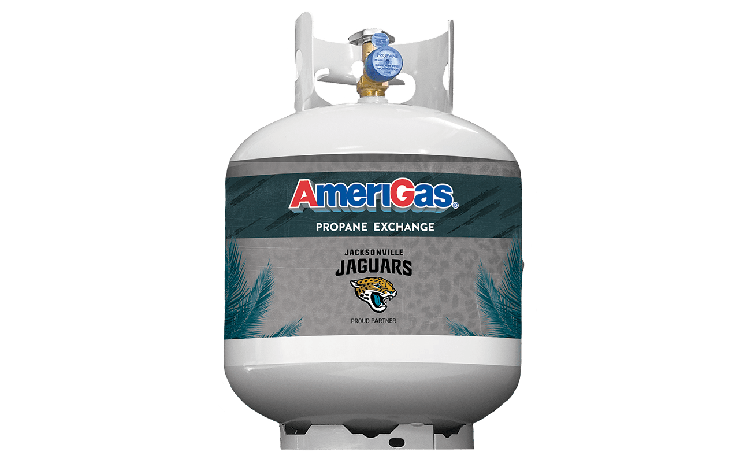 Tailgate in style with our Jaguars-sleeved AmeriGas grill tank cylinders