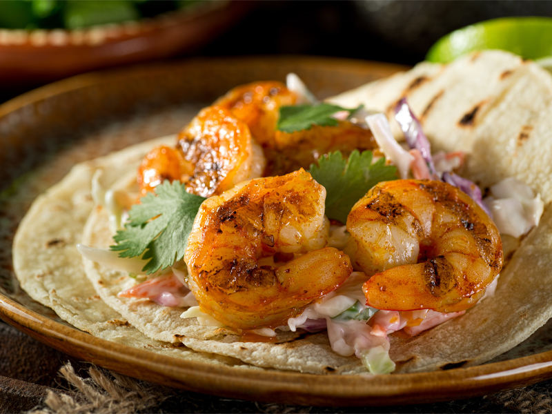 shrimp taco on a plate