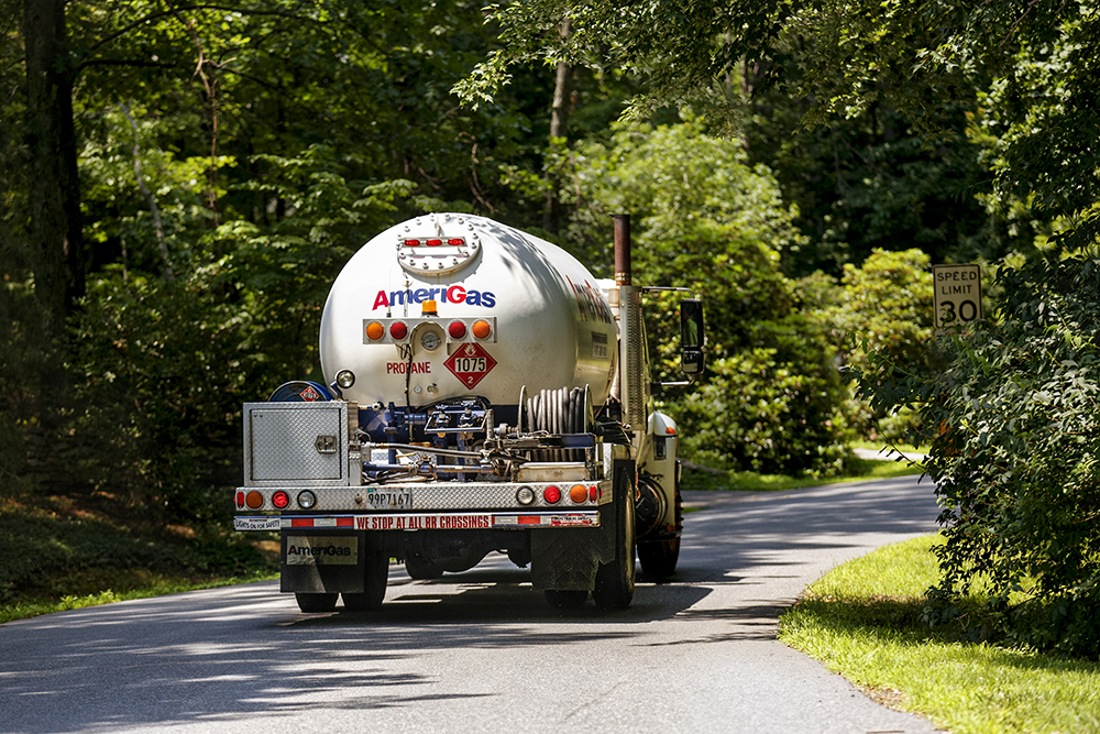 AmeriGas propane truck driving away