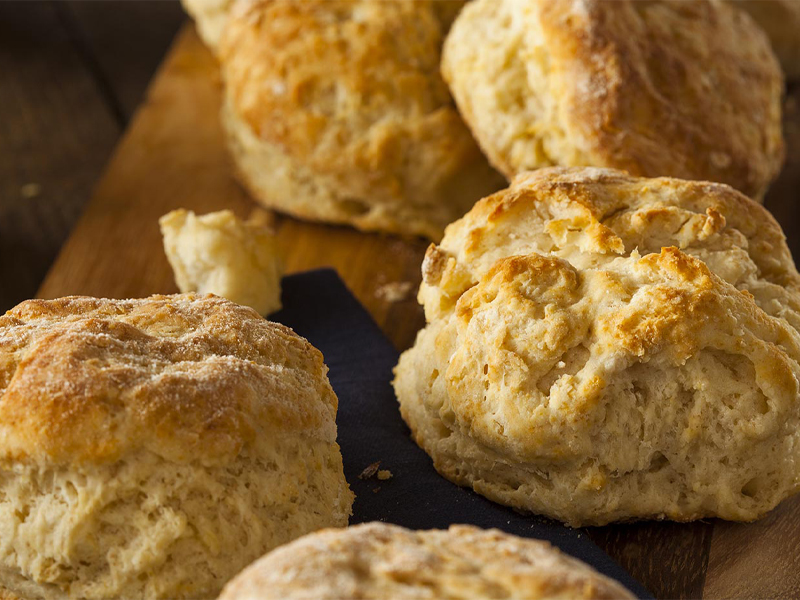 Biscuits on a cutting board