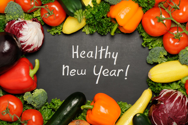 Healthy New Year sign