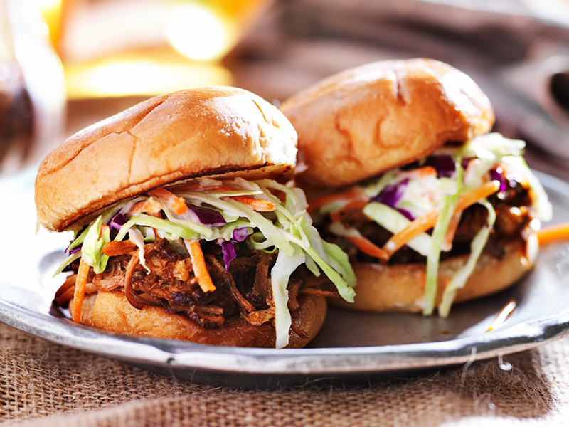 Two asian pork sliders for tailgating