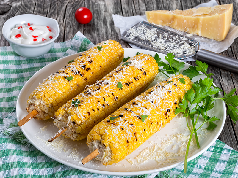 Grilled Parmesan Corn on the Cob