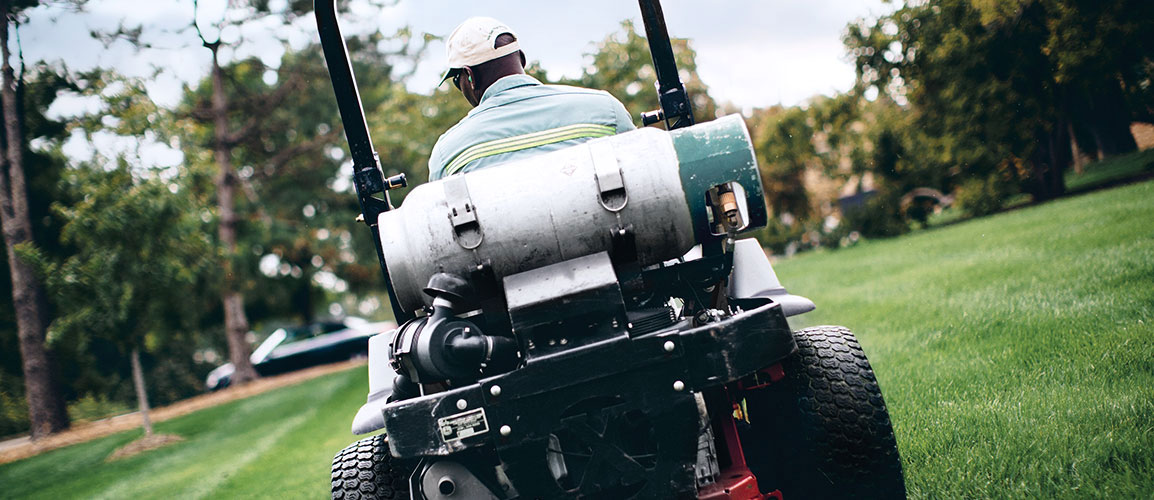 Propane powered riding mower.