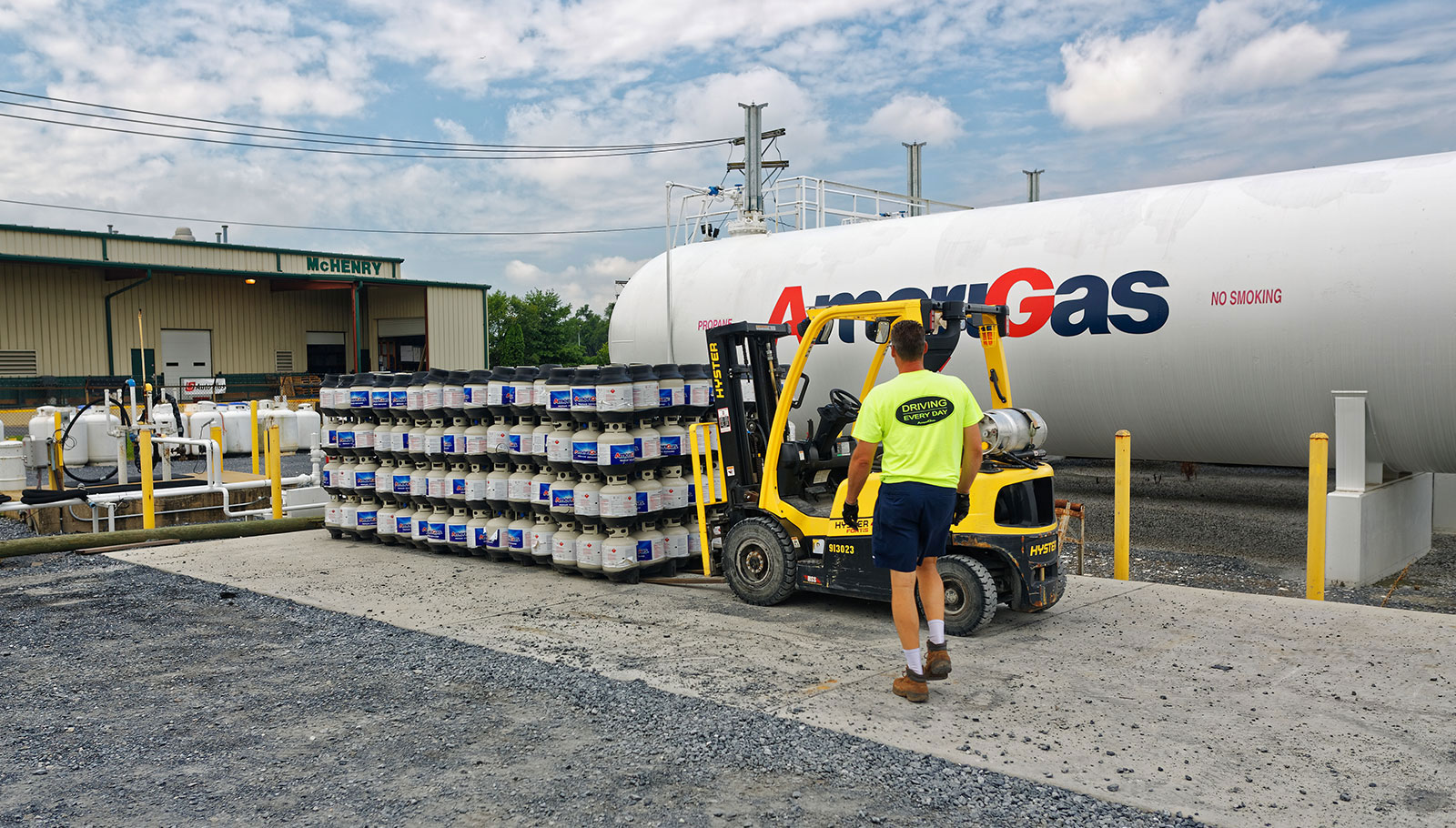 AmeriGas propane workyard.