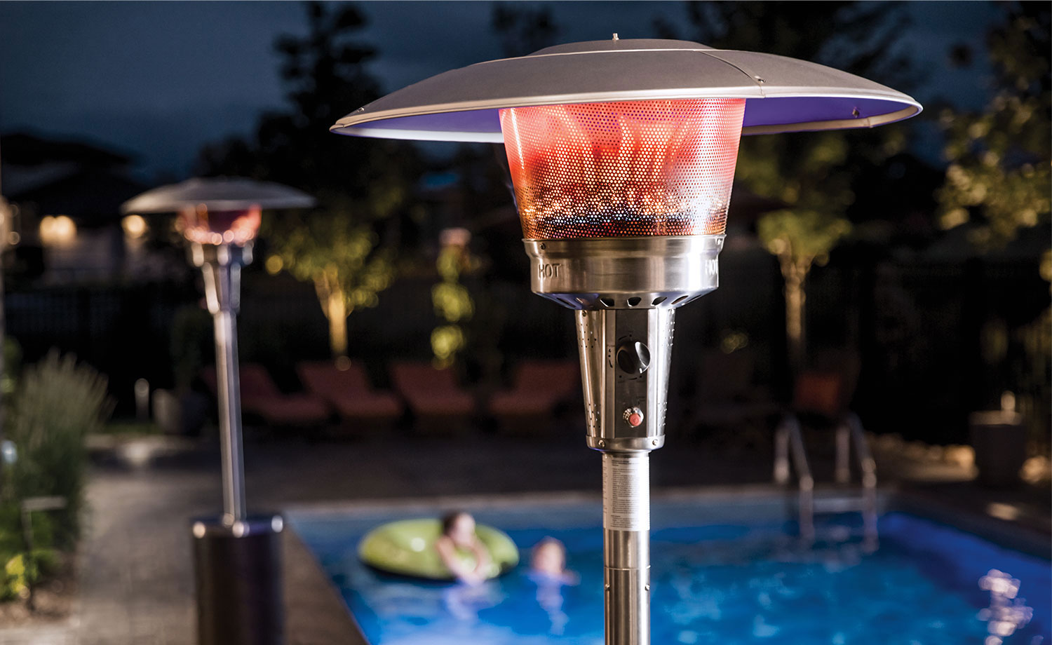 Outdoor patio heaters.