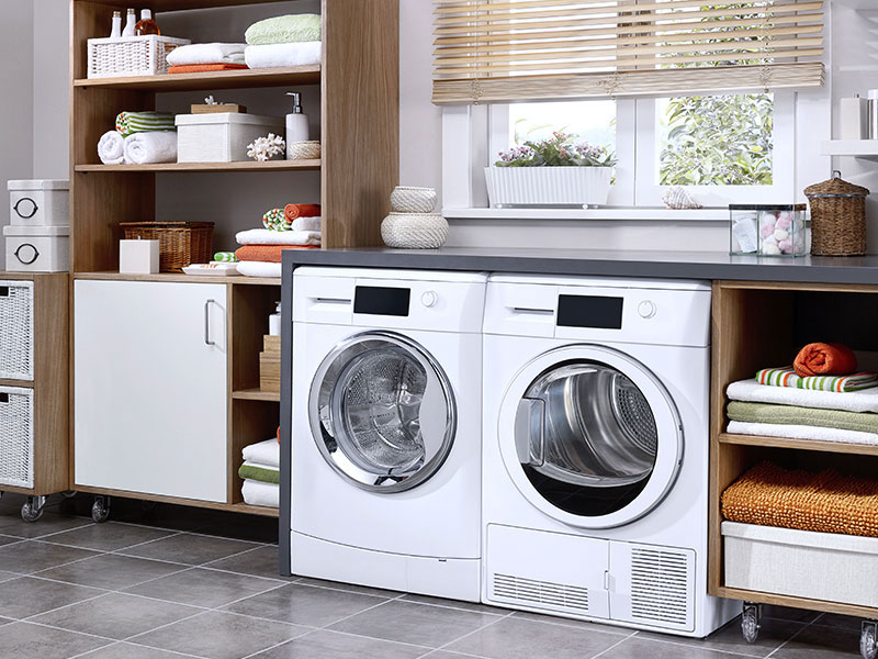 Household washer and dryer set.