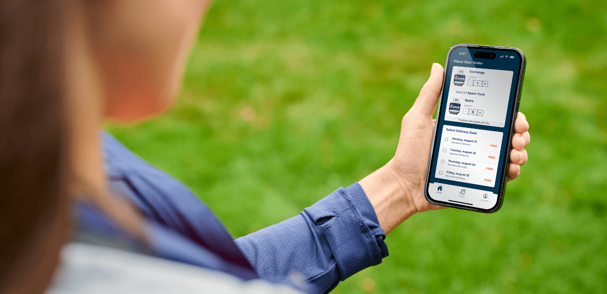 order propane from cynch on a mobile device