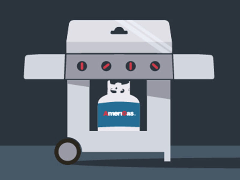Propane grill illustration.