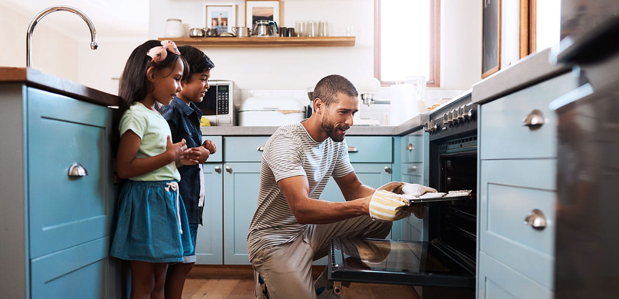 Family baking together.
