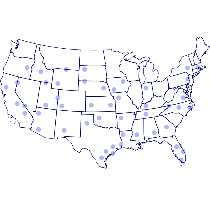 Map of the continental US.